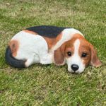 Realistic Beagle Dog laying figurine ornament decoration pet loss gift memorial