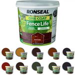 Ronseal 5L One Coat Life Quick Dry Garden Shed  Fence Paint All Colours
