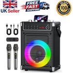 380W Karaoke Machine with Stereo Sound & 2 UHF Mics - Perfect for Home Parties