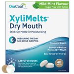 OraCoat XyliMelts Mild Mint 40 Discs for Dry Mouth, Night-Time Relief, Xylitol