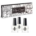 6 x BASE COAT TOP COAT NAIL VARNISH POLISH SET CLEAR NAIL VARNISH FROM UK