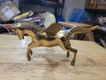 Vintage Brass Pegasus Flying Horse 8"x6"x4" Heavy Greek Mythology Statue