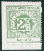 GB IOWCR RAILWAY Letter Stamp 2d *ISLE OF WIGHT CENTRAL* IOW Mint MM S2WHITE32
