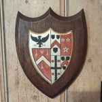 Antique Brentwood School Plaque Shield Coat of Arms