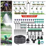 33m 153pcs Automatic Drip Irrigation System Garden Self Watering Plant Hose Kits
