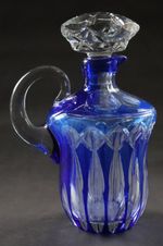 A Continental (Probably Czech) Blue Cased Glass Claret Jug, Circa.1920s-30s