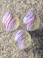 Antique German marble early caged solid core trio 17mm or £40 each