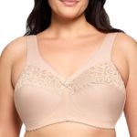 Glamorise Women's MagicLift Cotton Support Bra Wirefree #1001 Full Coverage Bra