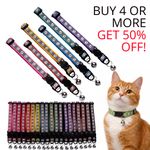 Cat Collar Reflective Safety Breakaway Adjustable Kitten Collar with Bell BONITA