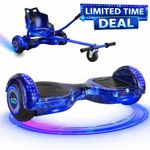 Galaxy Blue G1 Hoverboard Hoverkart Go Kart Bundle with Bluetooth and LED Lights