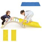COSTWAY 3-In-1 Wooden Climber Toddler Climber Arch Indoor w/Ramp-Color