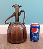 BLENKO Art Glass # 6525 Chestnut Brown Figural LADY Decanter Bottle NO STOPPER