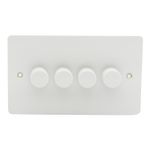 Schneider Ultimate 4 Gang LED Dimmer Switch 75W Trailing Edge White GU6242LMPW