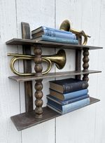 Antique French Bobbin Spool Hanging Shelves