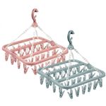Sock Hanger Dryer Washing Line with 32 Pegs Airer for Pants Socks Underwear
