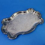 Vintage Yeoman Silver Plated Tray 23cm Engraved Small Dressing Table Vanity Dish