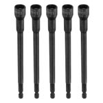 5pcs Nut Driver Drill Bit 10mm Socket 1/4" Hex Shank Magnetic Impact Setter