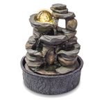 Calming Water Fountain Feature | Spinning Glass Sphere | Table Top | Indoor Use