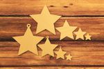 Wooden MDF Stars Christmas Shapes Craft Blank Plaque and Card Making 3mm