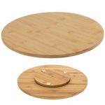 Bamboo Wooden Lazy Susan Rotating Turntable for Serving Food on Round Board 35cm