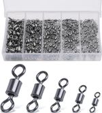 200 Pcs Rolling Barrel Swivels Sea Fishing Size 4 6 8 10 12 Sea Coarse Carp Pike