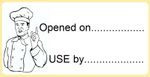 50 x CHEF Food Labels - Opened on USE BY Fridge stickers
