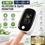 2-In-1 Fingertip Blood Glucose And Oxygen Monitor Spo2 Glucose Meter Pulse Rate