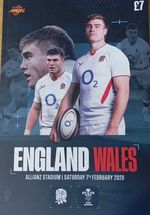 England  v Wales  Twickenham Rugby Six Nations 07/02/26 Official Match Programme
