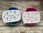 Personalised Lunch Box Kids Boys Girls Snack Travel Plane Children's Pink Blue