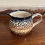 Jug Handmade Polish pottery Boleslawiec grecian key sea 18