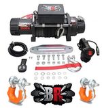 Black Raptor 12v 9500 lbs Waterproof Winch, Synthetic Rope, Wireless Remote