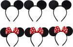 SERENA'S ® 6PCS Mickey Minnie Mouse Ears Cartoon Headband Polka Dot Bow