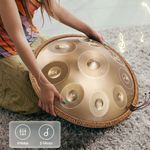 Handpan Drum 22inch 9 Notes 440Hz Stainless Steel Beginners & Bag Mallet Stand