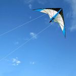 Professional Dual Line Stunt Kite Kids Gift Good Flying 48 Inch Blue Large Delta