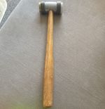 Soft Face Hammer brass and plastic Head, Wooden Handle, Brown/Grey/Silver/White