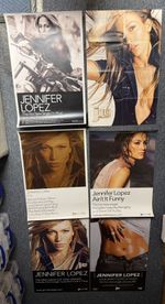 6 RARE UNUSED 72x51cm RECORD STORE POSTERS  - JENNIFER LOPEZ J.LO  (2000's)