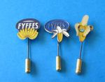 3, 1950's / 60's Vintage Fyffes Banana Stick Pin Badges. Used Good Condition.