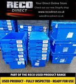 10  x LARGE USED TOTE BOX / ATTACHED LID CONTAINER / CRATE 600x400x300mm VGC