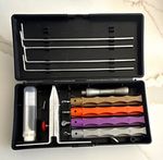Guided Knife Sharpening System Kit, 4 Diamond Stones, Case, Rods/Handles