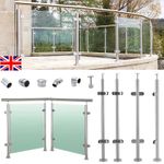 Stainless Steel Glass Balustrade Posts Balcony Railing 10mm Glass Panels Kits G