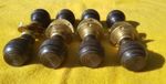 4 pairs ebony brass antique door knobs C1850-1900