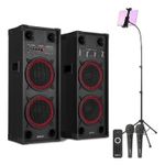 Fenton SPK-210 2x 10" Karaoke Machine System with Microphones and Screen Mount