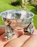 Antique Chinese Export Silver Salt Cellar Wang Hing