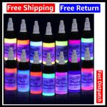 Fluorescent Tattoo Ink Set 14 Color 1/2oz 15ml/Bottle Professional Tattoo Ink...