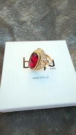 FullHallmarked 585 Rose Gold Soviet Ring Oval Red stone