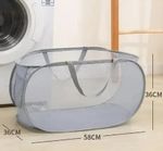 1PC Horizontal Foldable Laundry Basket Mesh Cloth Breathable Laundry Basket UK