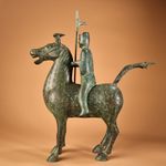 Old Bronze Cavalry Warrior (formerly from a collection)