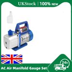 Vacuum Pump 4CFM 1/3 HP HVAC AC Refrigeration Kit 5PA And Manifold Gauge Set