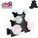 3 Tier Dumbbell Rack with Anti-Slip Pads (Dumbbells Not Included) - Black