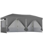 3 x 6 m Pop Up Canopy with UV50 Plus Protection Garden Gazebo with 6 Dark Grey